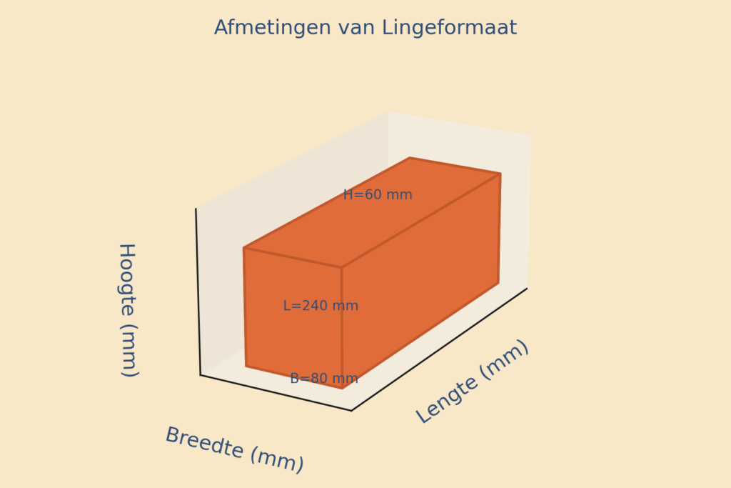 Afmetingen Lingeformaat, lange waal, 24‑er, 8-duimer