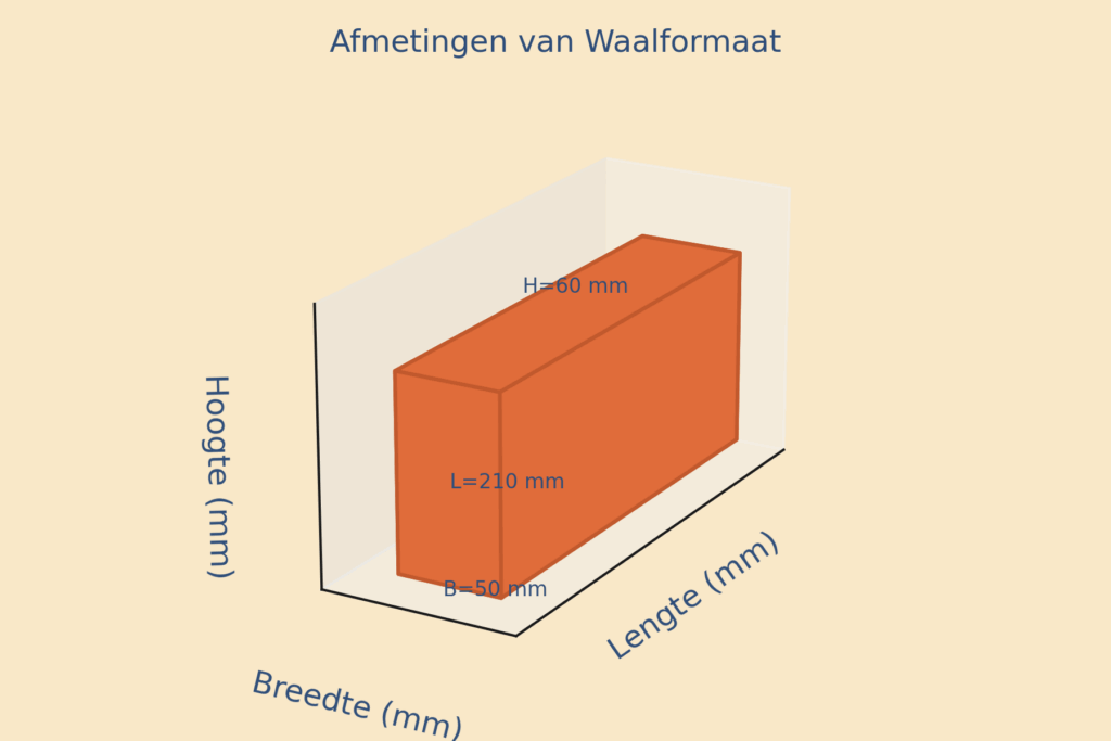 Afmetingen waalformaat, waaltje, WF, 5‑duimer